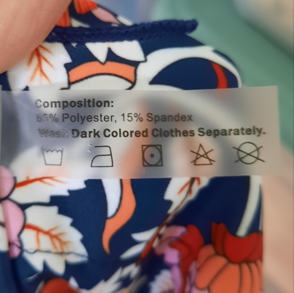 Zaful Hibiscus Floral Cutout Bathing Suit Navy One Piece Swimwear Womens Size 8 - Picture 5 of 9